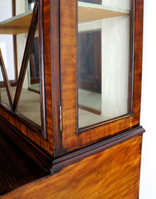 REGENCY MAHOGANY LADIES TAMBOUR WRITING TABLE DESK CABINET - ADDITIONAL PHOTO 14