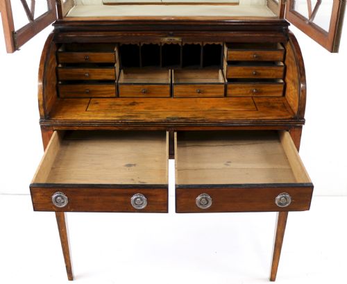 REGENCY MAHOGANY LADIES TAMBOUR WRITING TABLE DESK CABINET - ADDITIONAL PHOTO 21