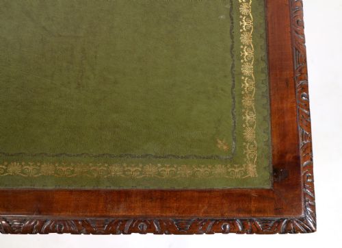 GEORGE III CHIPPENDALE STYLE MAHOGANY FREESTANDING KNEEHOLE LIBRARY DESK - ADDITIONAL PHOTO 14