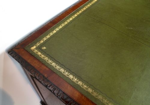 GEORGE III CHIPPENDALE STYLE MAHOGANY FREESTANDING KNEEHOLE LIBRARY DESK - ADDITIONAL PHOTO 15