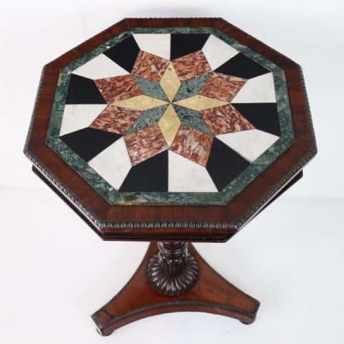 A REGENCY MARBLE SPECIMEN MAHOGANY TABLE - ADDITIONAL PHOTO 5