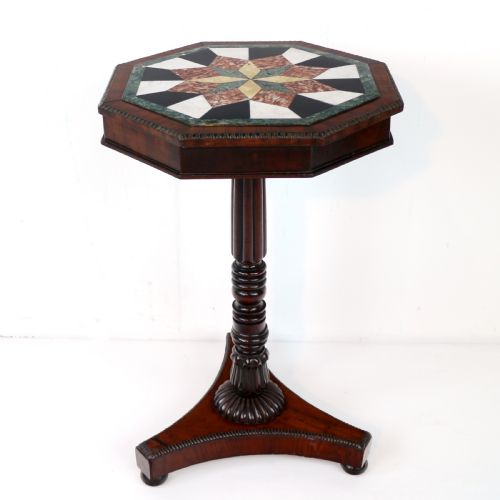 A REGENCY MARBLE SPECIMEN MAHOGANY TABLE - ADDITIONAL PHOTO 8