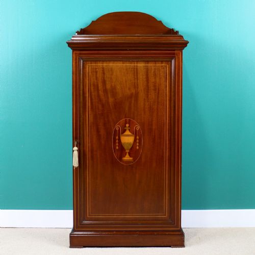 VICTORIAN MAHOGANY MARQUETRY MUSIC SIDE CABINET BY KEEBLE LONDON - ADDITIONAL PHOTO 1