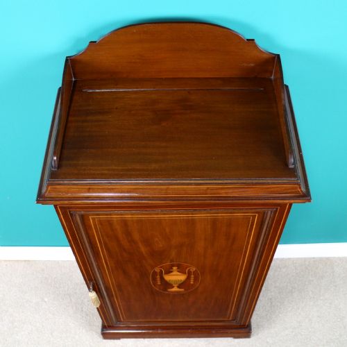 VICTORIAN MAHOGANY MARQUETRY MUSIC SIDE CABINET BY KEEBLE LONDON - ADDITIONAL PHOTO 3