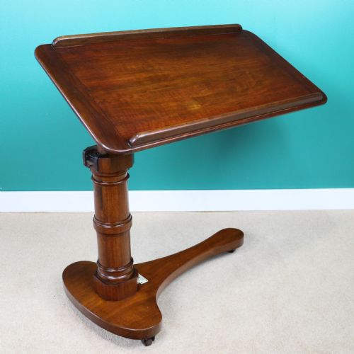 19TH CENTURY CARTERS PATENT MAHOGANY ADJUSTABLE BED READING TABLE - ADDITIONAL PHOTO 1