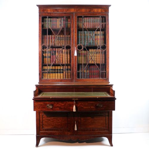 GEORGE III GILLOWS MAHOGANY SECRETAIRE BOOKCASE CABINET - ADDITIONAL PHOTO 4