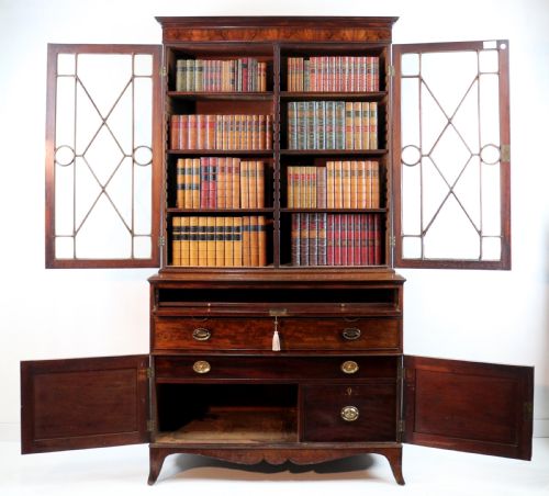 GEORGE III GILLOWS MAHOGANY SECRETAIRE BOOKCASE CABINET - ADDITIONAL PHOTO 27