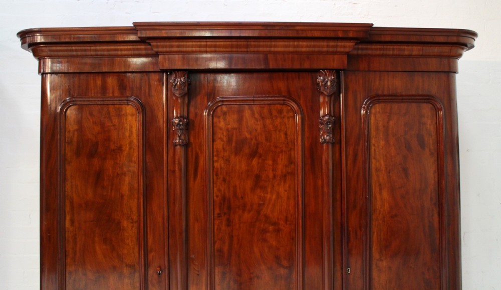 Victorian Mahogany Three Door Breakfront Wardrobe View III