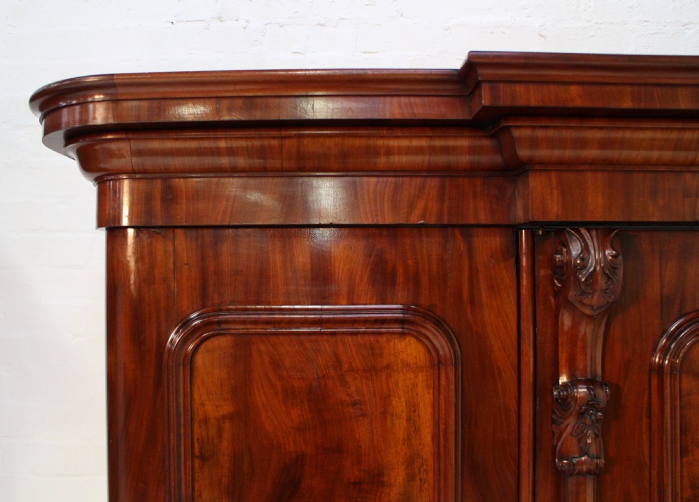 Victorian Mahogany Three Door Breakfront Wardrobe View IV