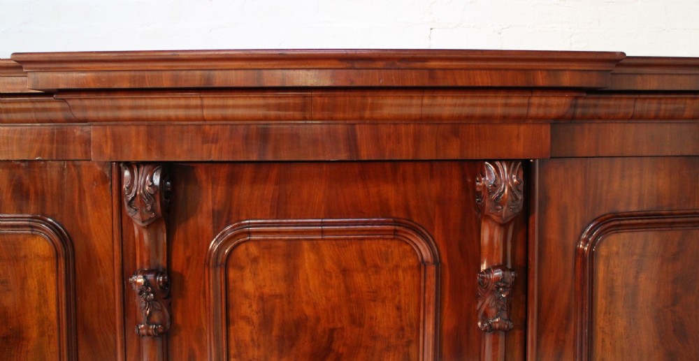 Victorian Mahogany Three Door Breakfront Wardrobe View VI