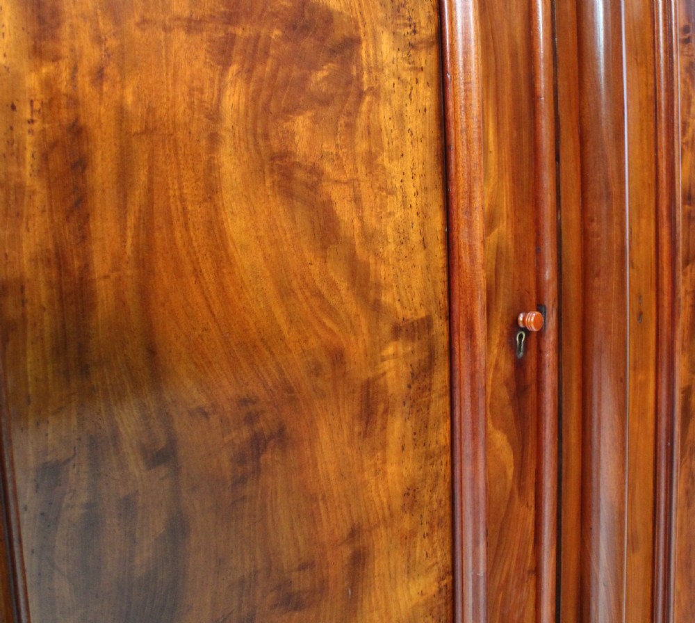 Victorian Mahogany Three Door Breakfront Wardrobe View XI