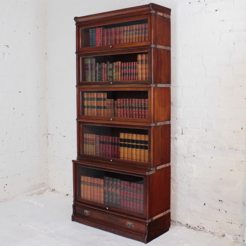 Globe Wernicke Mahogany Five Section Stacking Bookcase, c.1900