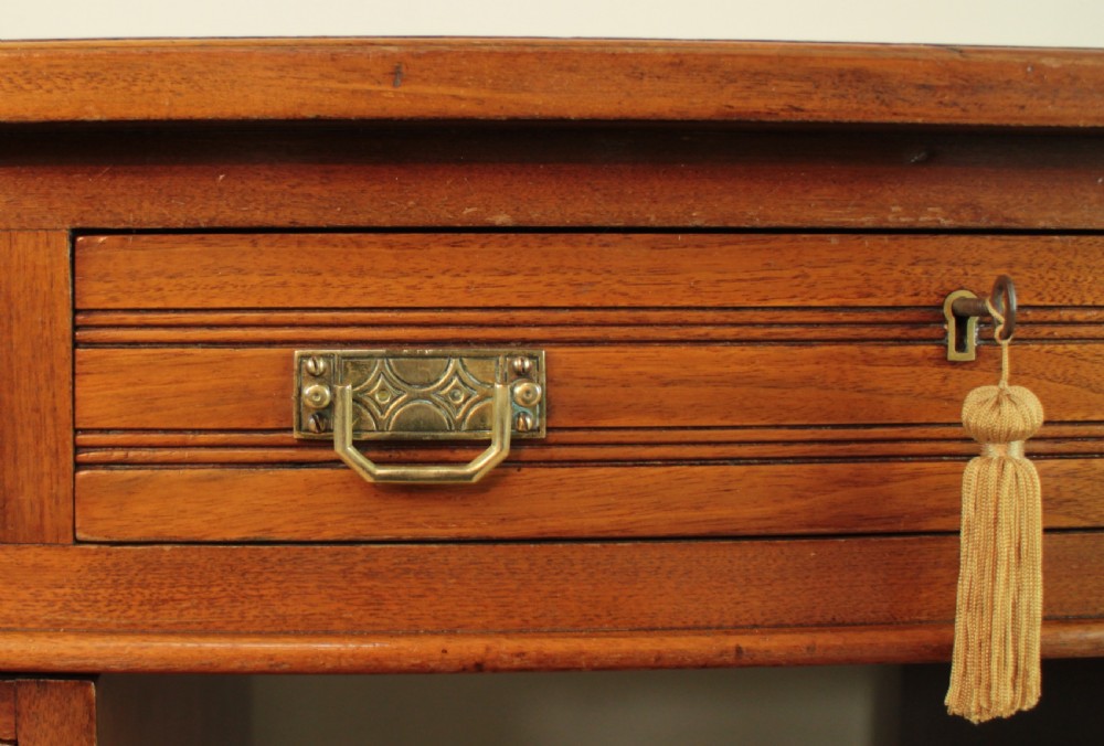 Late Victorian Walnut Pedestal Desk, c.1880 View XIII