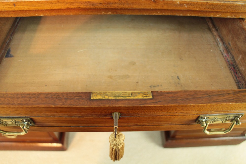 Late Victorian Walnut Pedestal Desk, c.1880 View XV