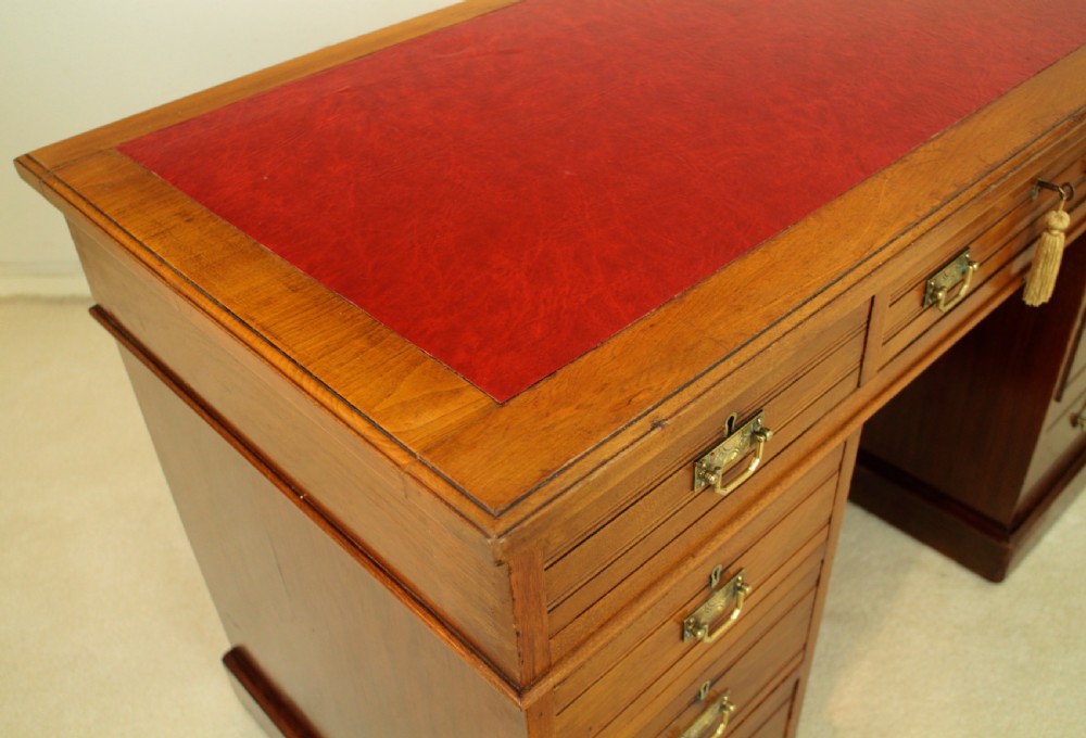 Late Victorian Walnut Pedestal Desk, c.1880 View XXV