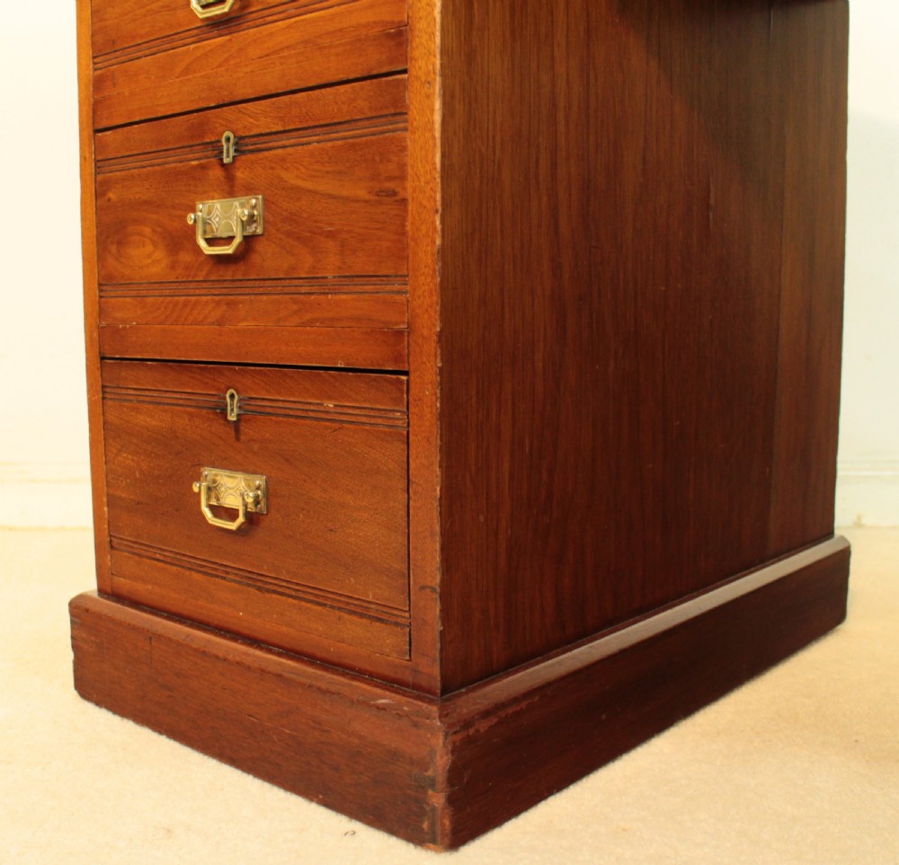 Late Victorian Walnut Pedestal Desk, c.1880 View XXVI