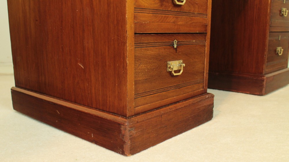 Late Victorian Walnut Pedestal Desk, c.1880 View XXIX