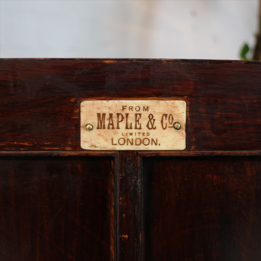 Maple & Co Large Victorian Oak Breakfront Bookcase View XIV