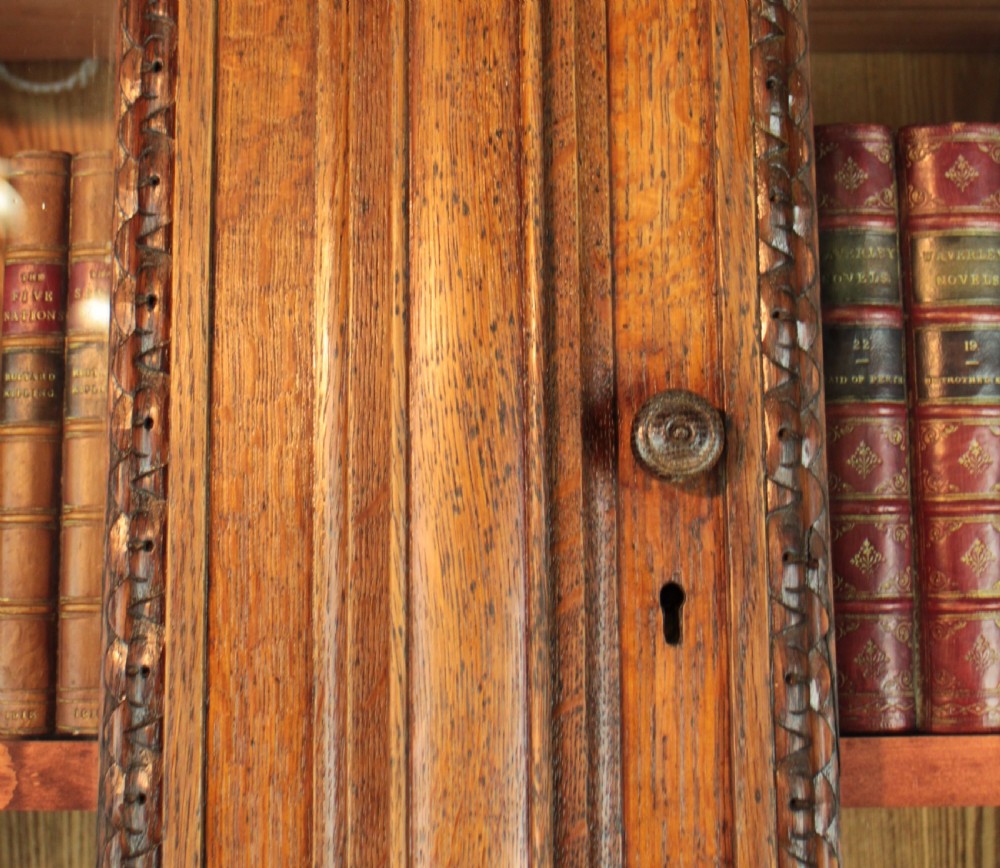 Victorian Ivy Carved Oak Library Bookcase View XXVII