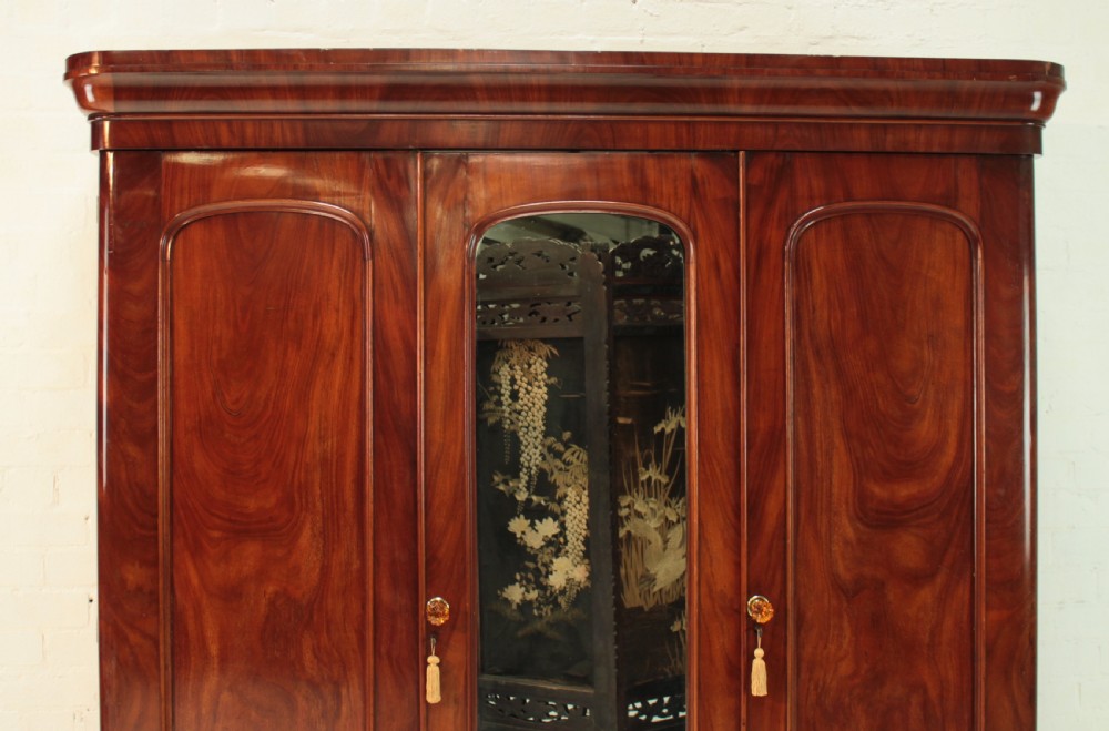 Victorian Mahogany Three Door Fitted Wardrobe View III