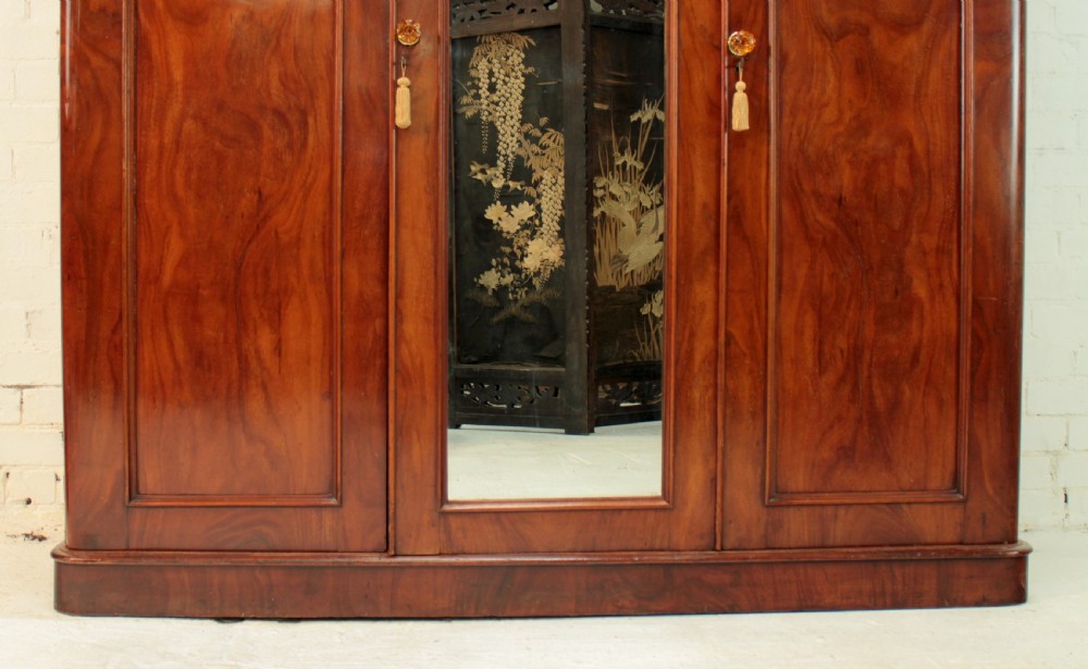 Victorian Mahogany Three Door Fitted Wardrobe View IV