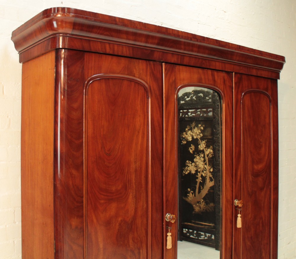 Victorian Mahogany Three Door Fitted Wardrobe View XII