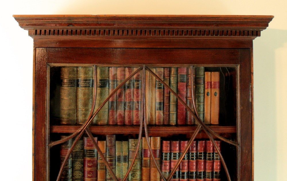 19th Century Narrow Mahogany Astragal Glazed Bookcase on Chest View III