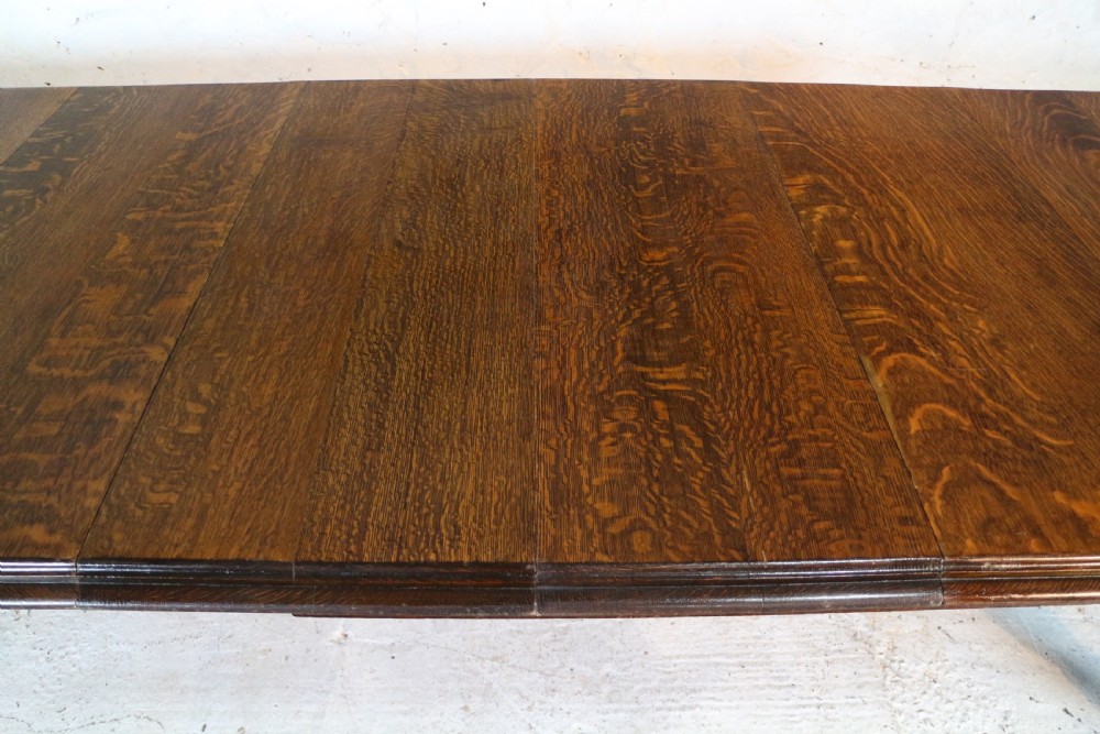 Arts & Crafts Extending Oak Dining Table & 4 Leaves - 12ft, seats 14-16 View VIII