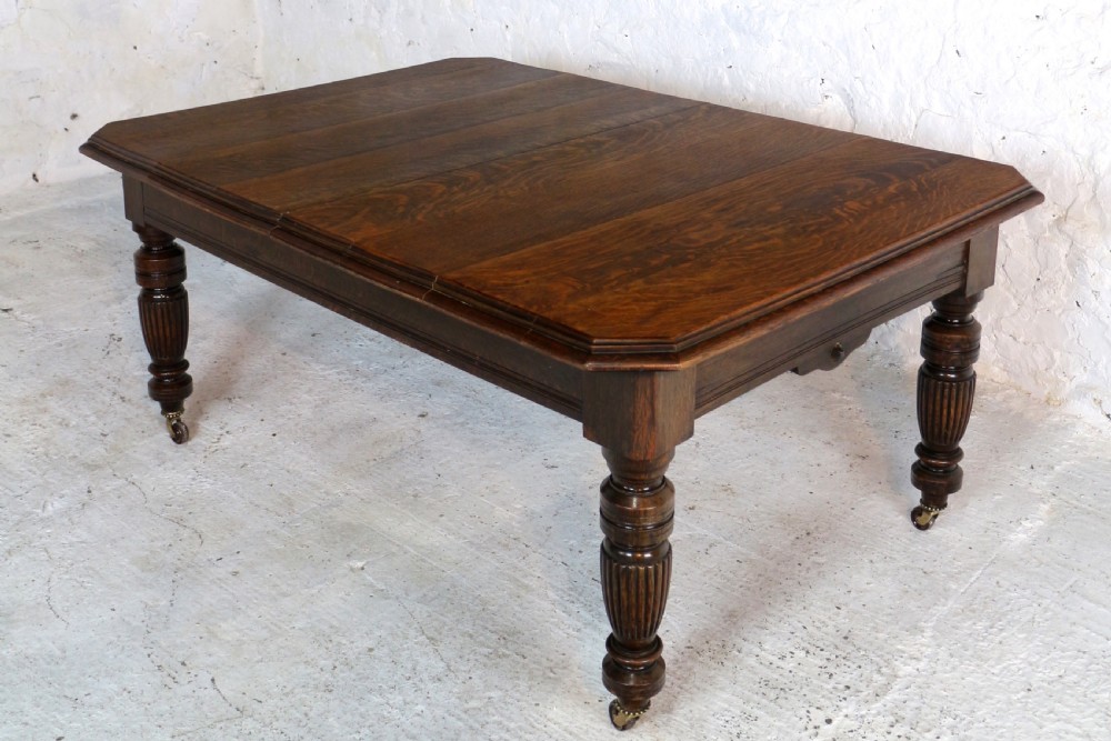 Arts & Crafts Extending Oak Dining Table & 4 Leaves - 12ft, seats 14-16 View XIV