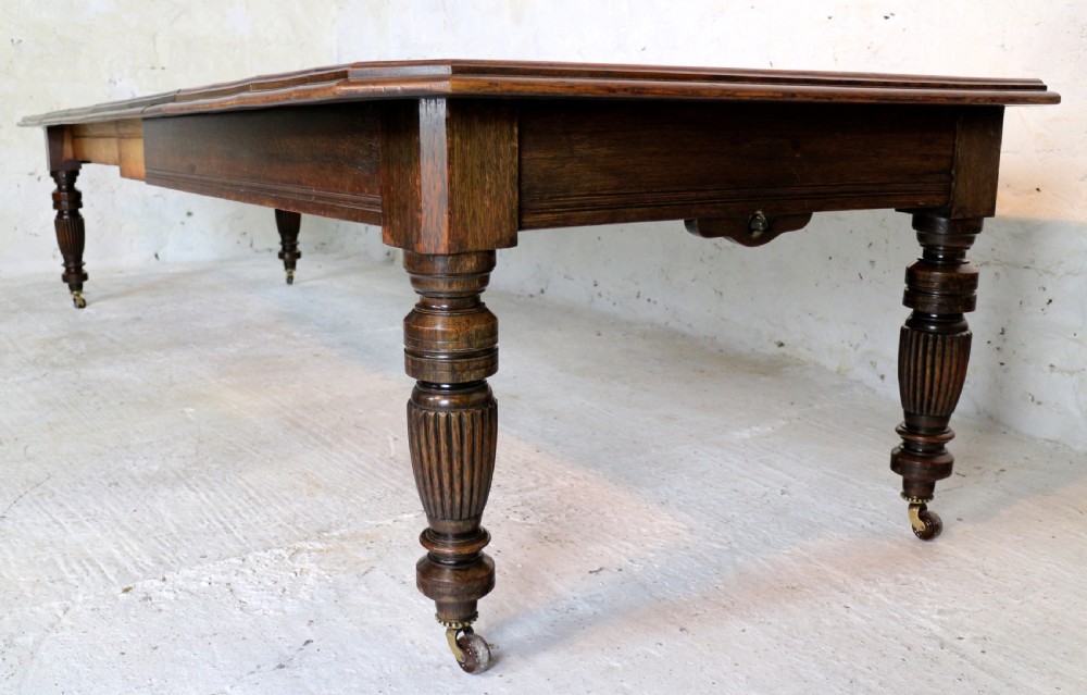 Arts & Crafts Extending Oak Dining Table & 4 Leaves - 12ft, seats 14-16 View XVI