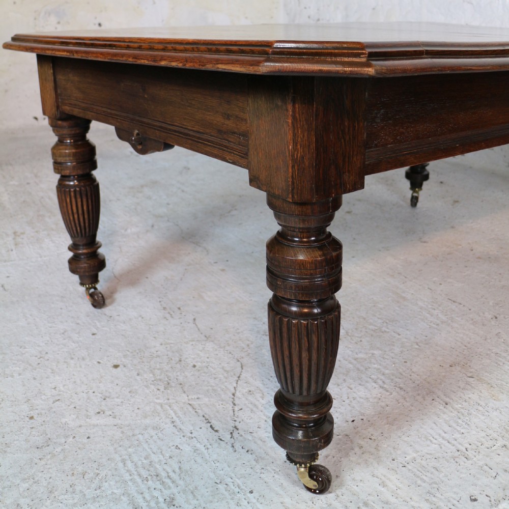 Arts & Crafts Extending Oak Dining Table & 4 Leaves - 12ft, seats 14-16 View XVII