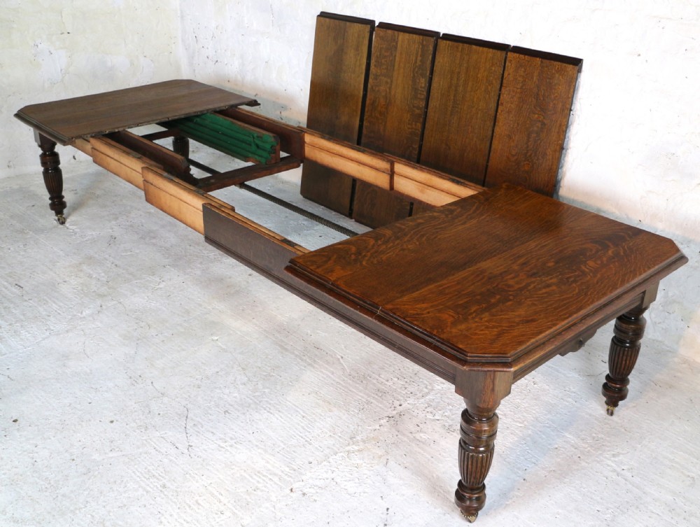 Arts & Crafts Extending Oak Dining Table & 4 Leaves - 12ft, seats 14-16 View XIX