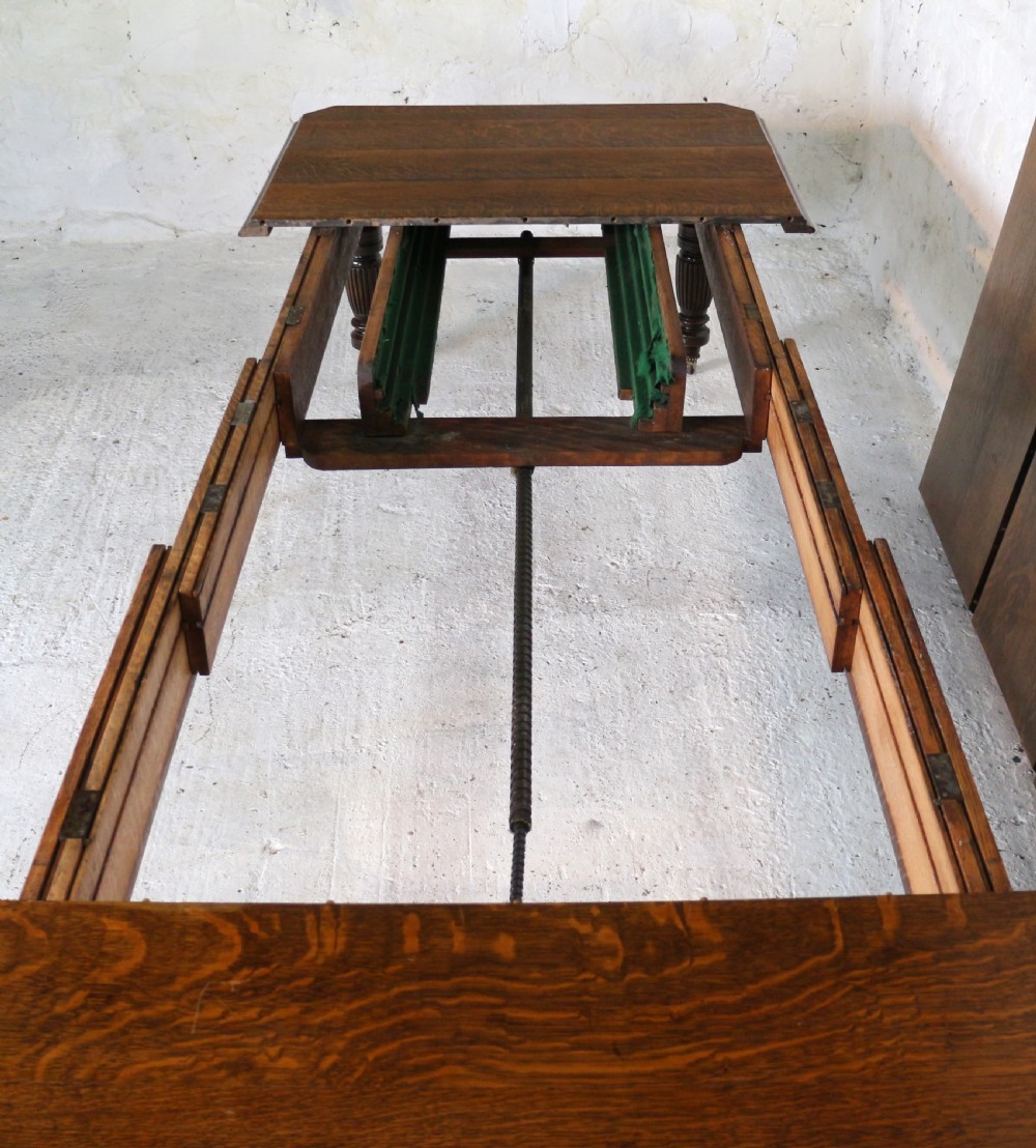 Arts & Crafts Extending Oak Dining Table & 4 Leaves - 12ft, seats 14-16 View XX