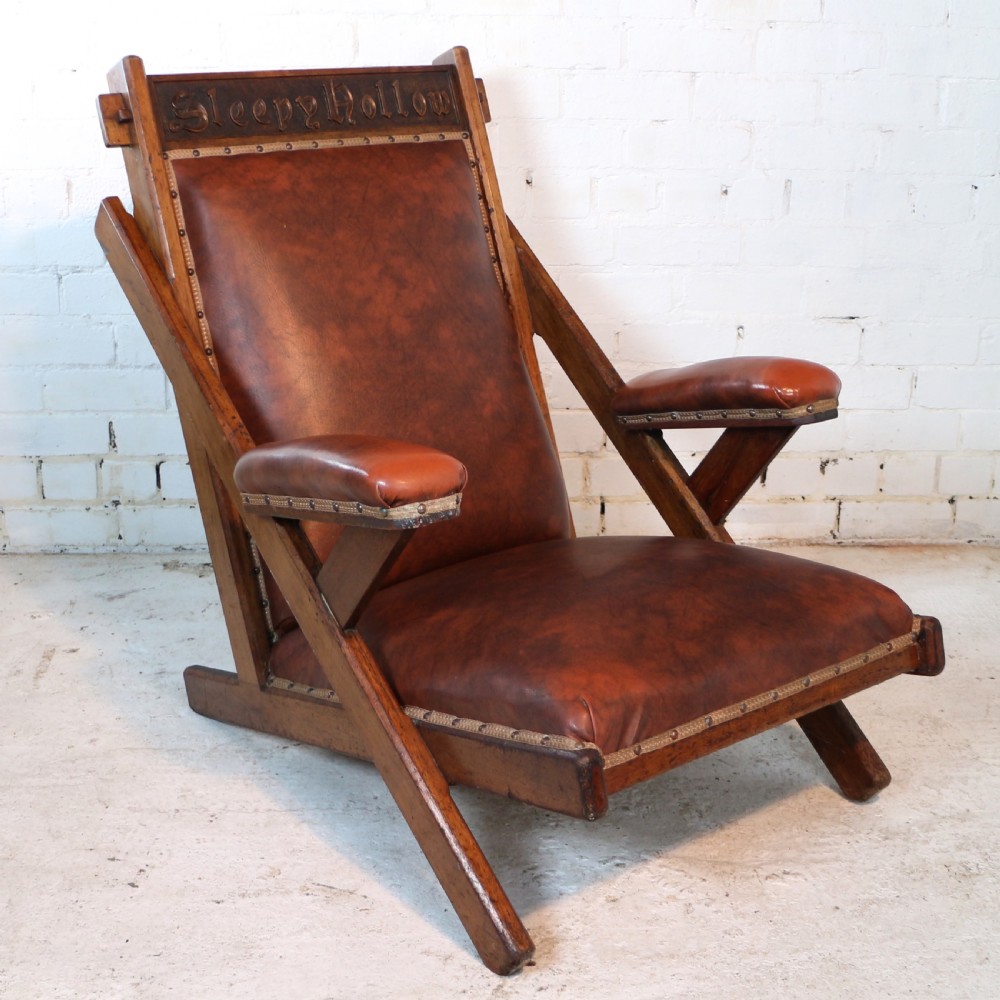 Arts & Crafts Oak 'Sleepy Hollow' Library Armchair View IV