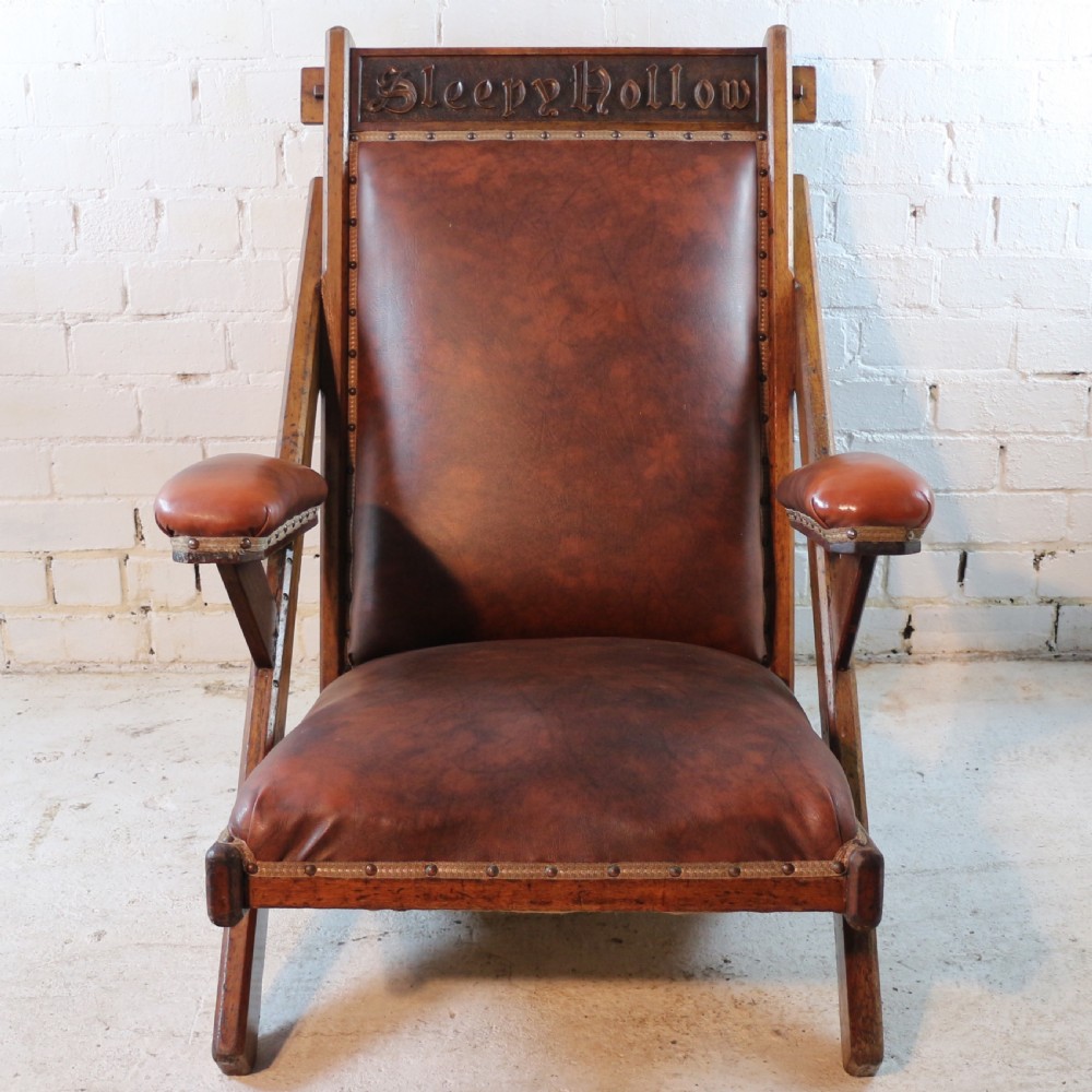 Arts & Crafts Oak 'Sleepy Hollow' Library Armchair View VI