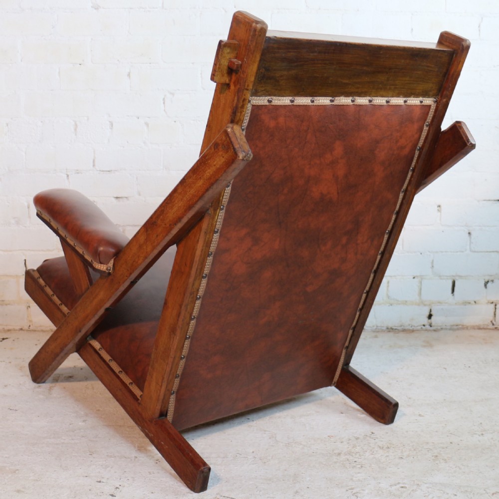 Arts & Crafts Oak 'Sleepy Hollow' Library Armchair View XIV