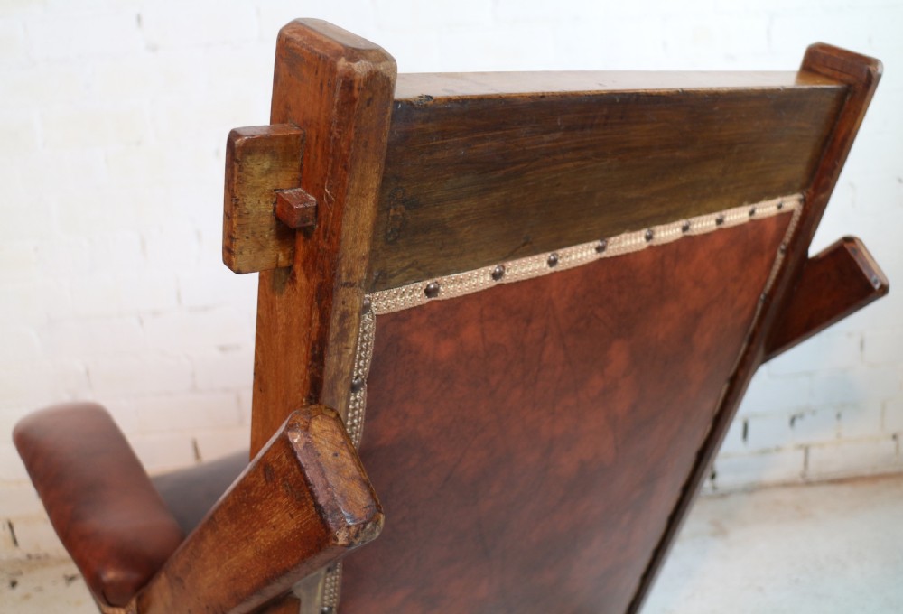 Arts & Crafts Oak 'Sleepy Hollow' Library Armchair View XV