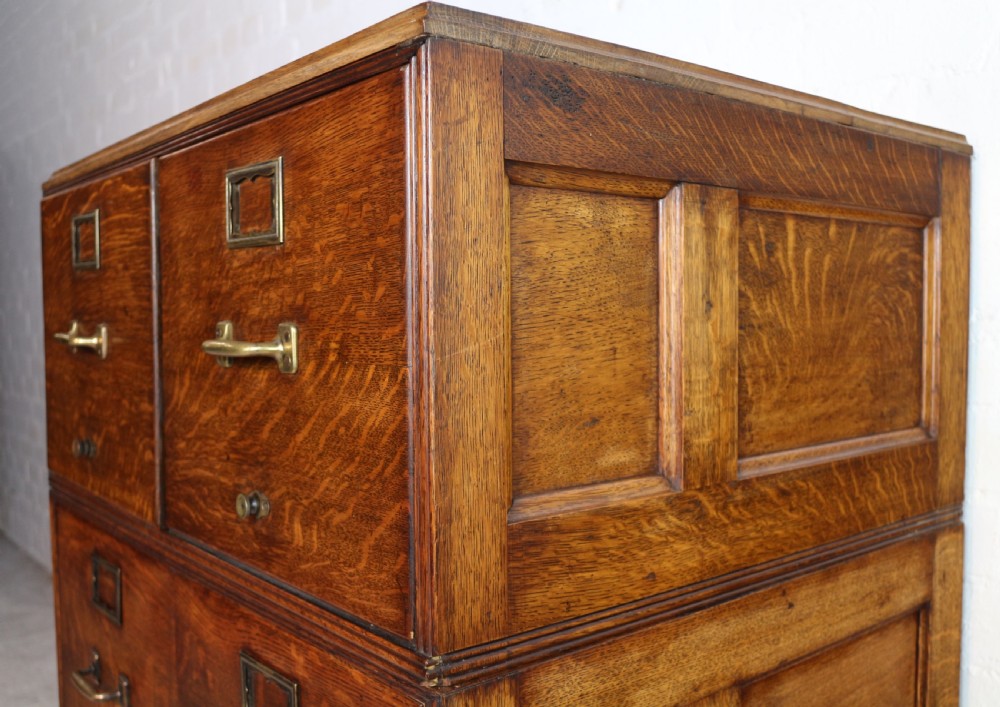 Antique Golden Oak Four Drawer Filing Cabinet by Yawman & Erbe, c.1910 View XIII