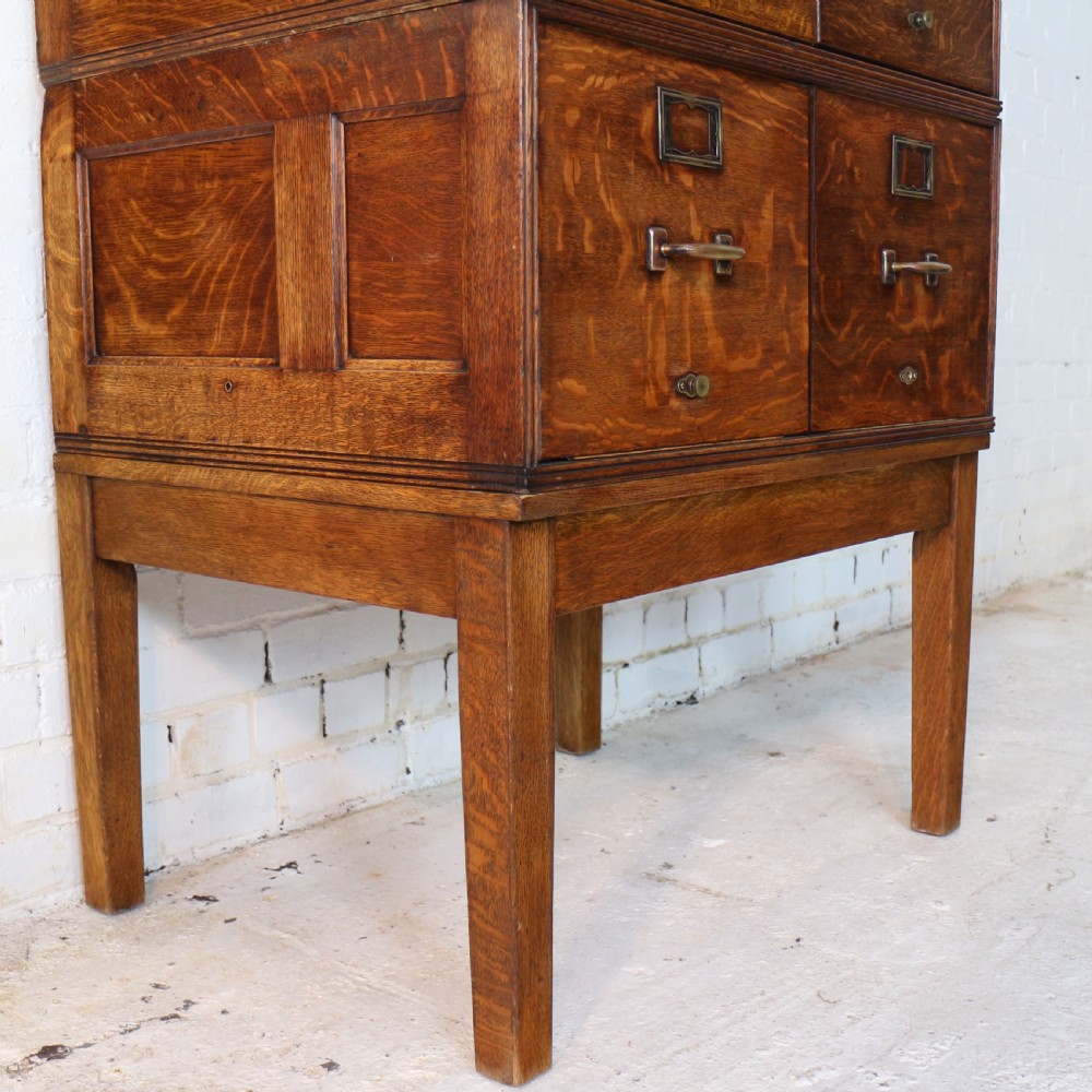 Antique Golden Oak Four Drawer Filing Cabinet by Yawman & Erbe, c.1910 View XVIII