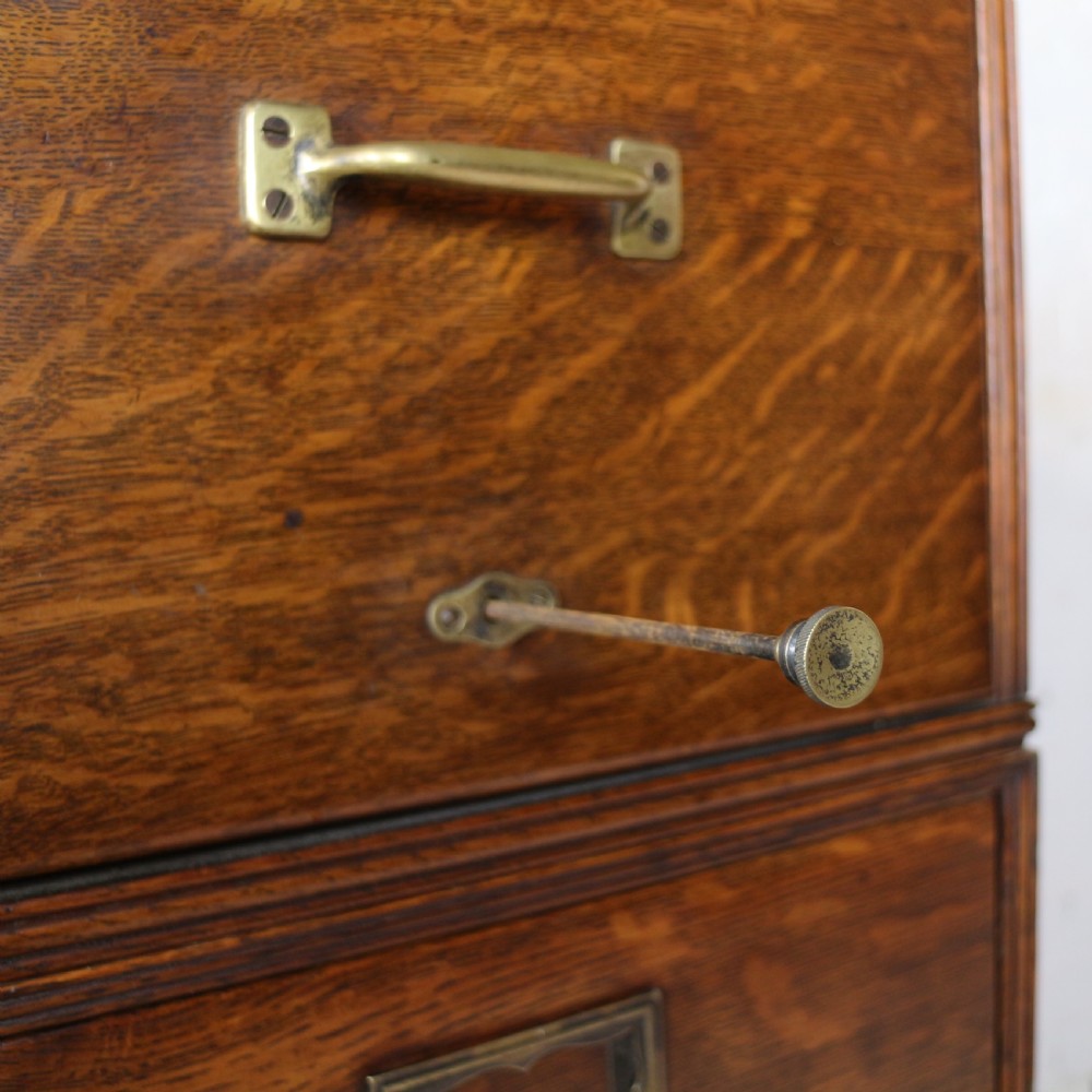 Antique Golden Oak Four Drawer Filing Cabinet by Yawman & Erbe, c.1910 View XXIII