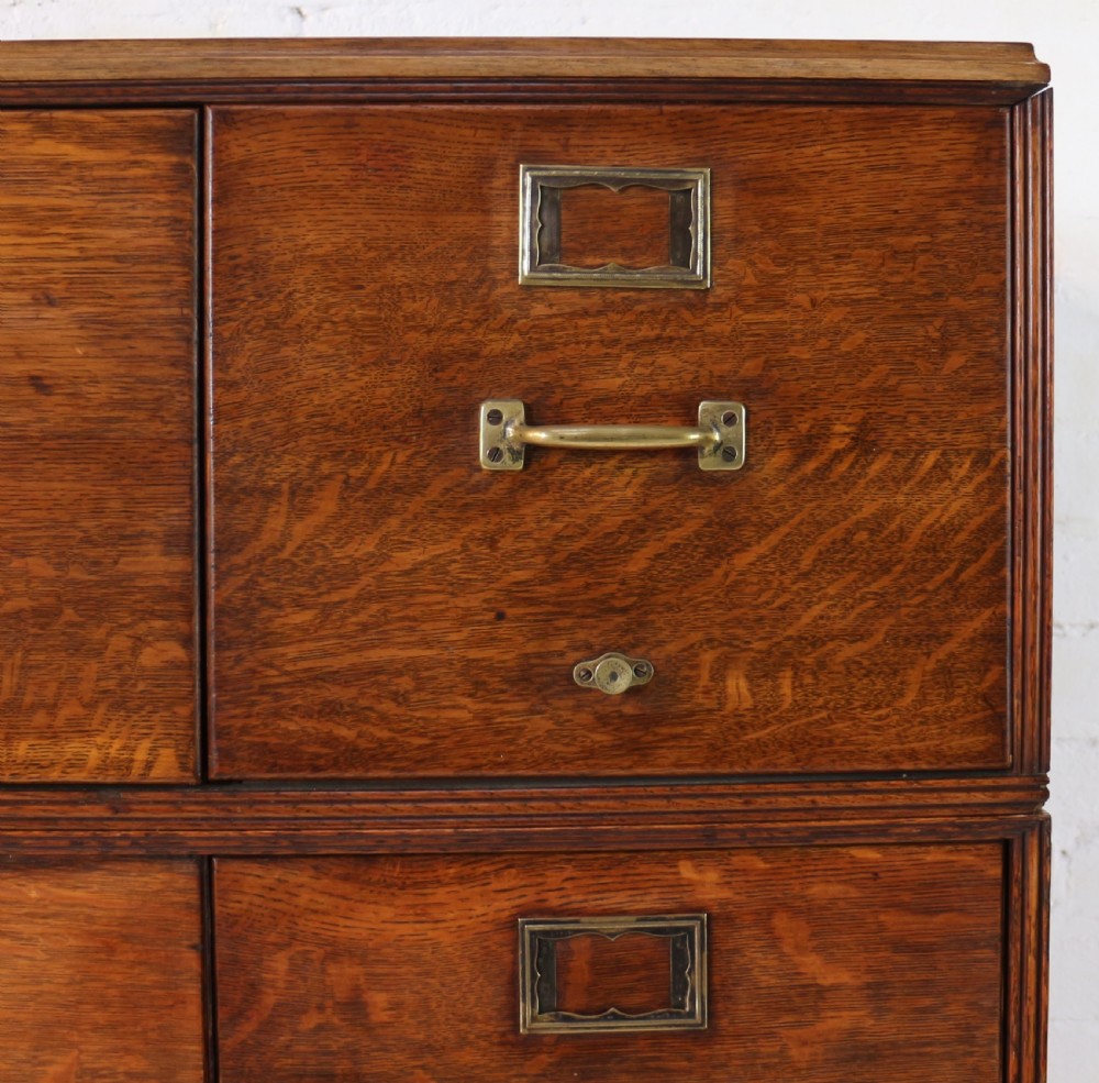 Antique Golden Oak Four Drawer Filing Cabinet by Yawman & Erbe, c.1910 View XXVI