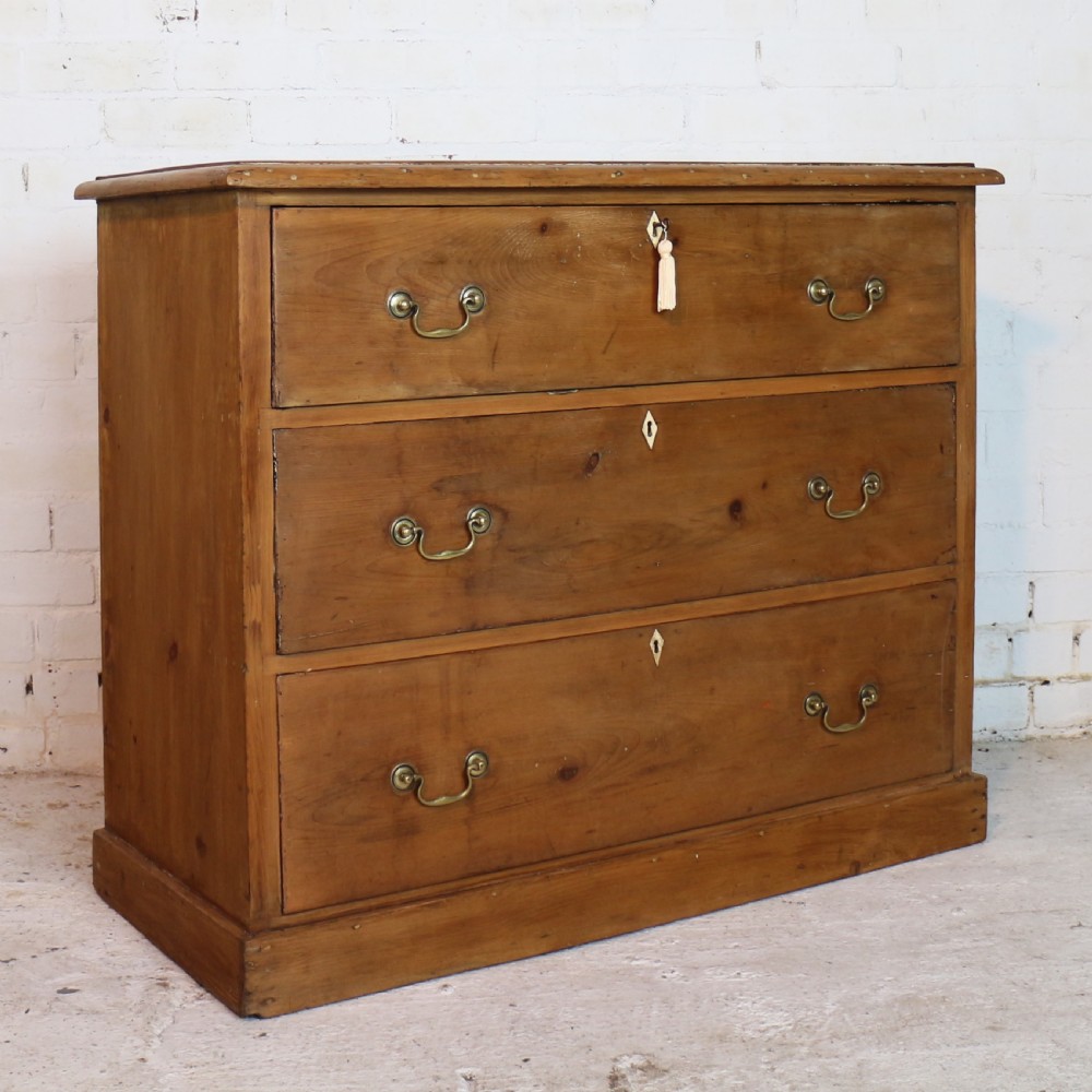 Early Victorian Antique Scottish Pine Estate Chest