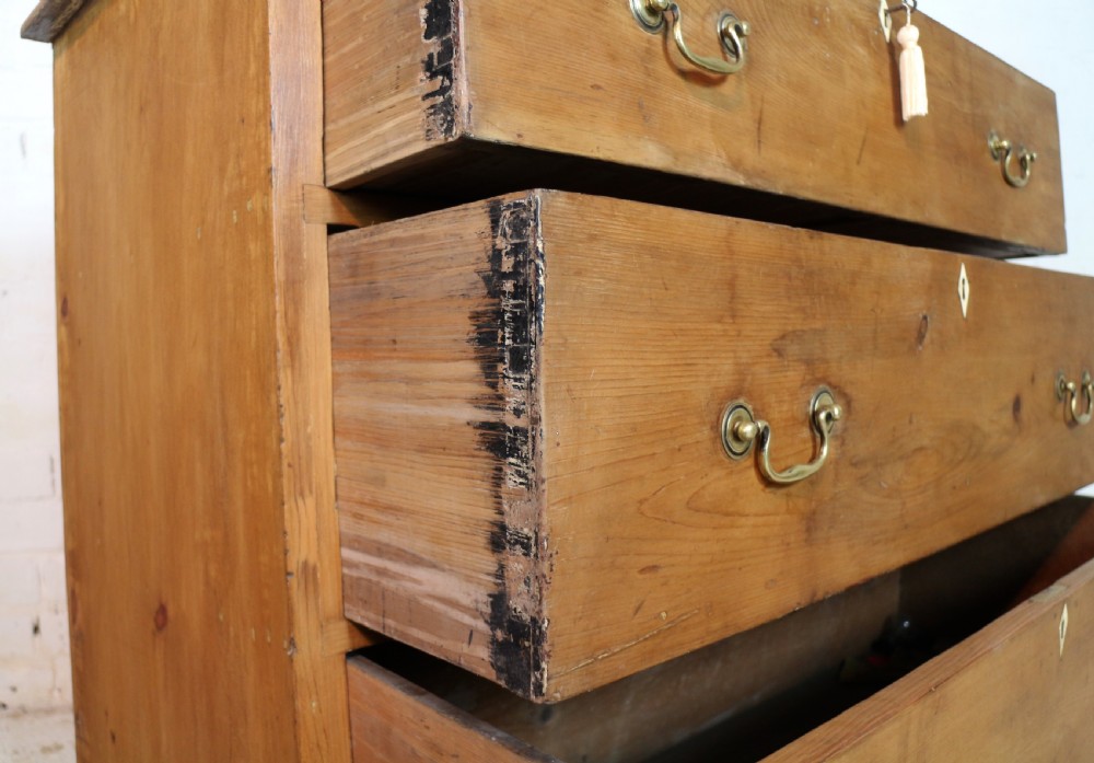 Early Victorian Antique Scottish Pine Estate Chest View XXI