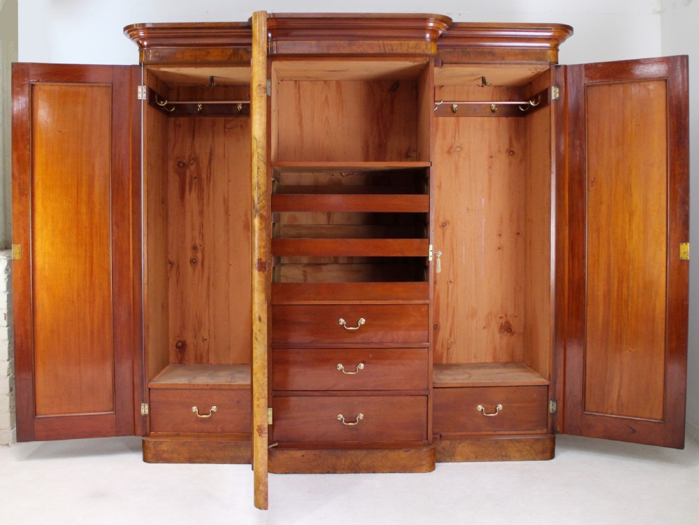 Victorian Walnut Breakfront Fitted Wardrobe View II