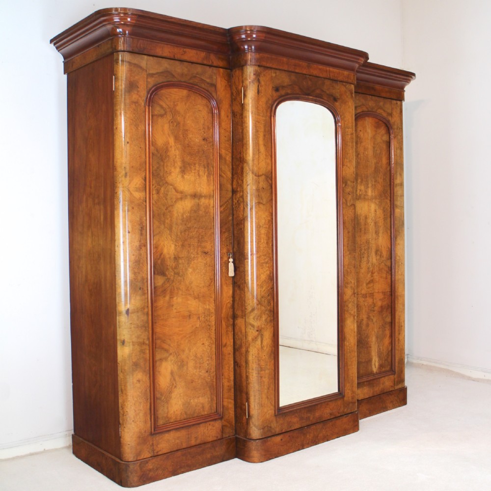 Victorian Walnut Breakfront Fitted Wardrobe View III