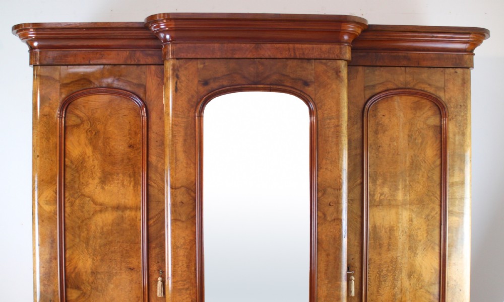 Victorian Walnut Breakfront Fitted Wardrobe View IV