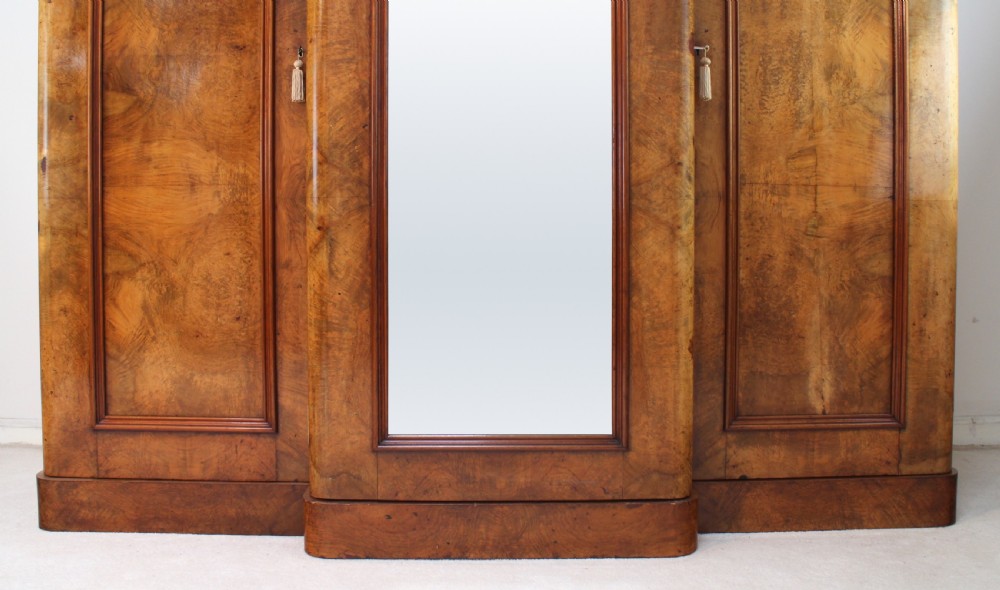 Victorian Walnut Breakfront Fitted Wardrobe View V