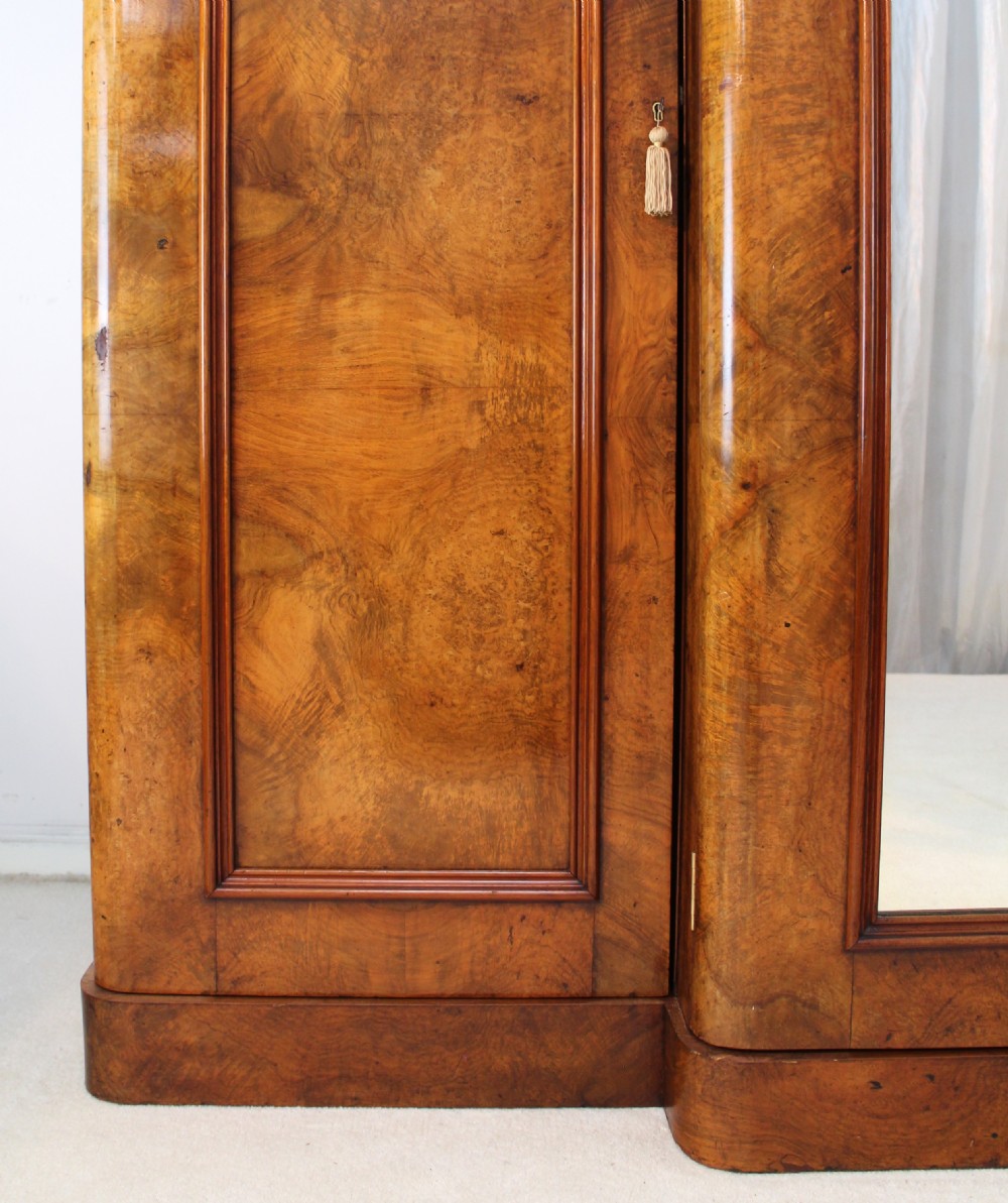 Victorian Walnut Breakfront Fitted Wardrobe View IX