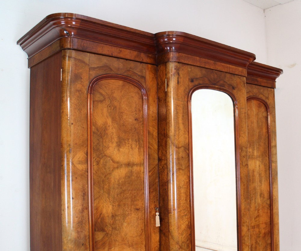 Victorian Walnut Breakfront Fitted Wardrobe View XV