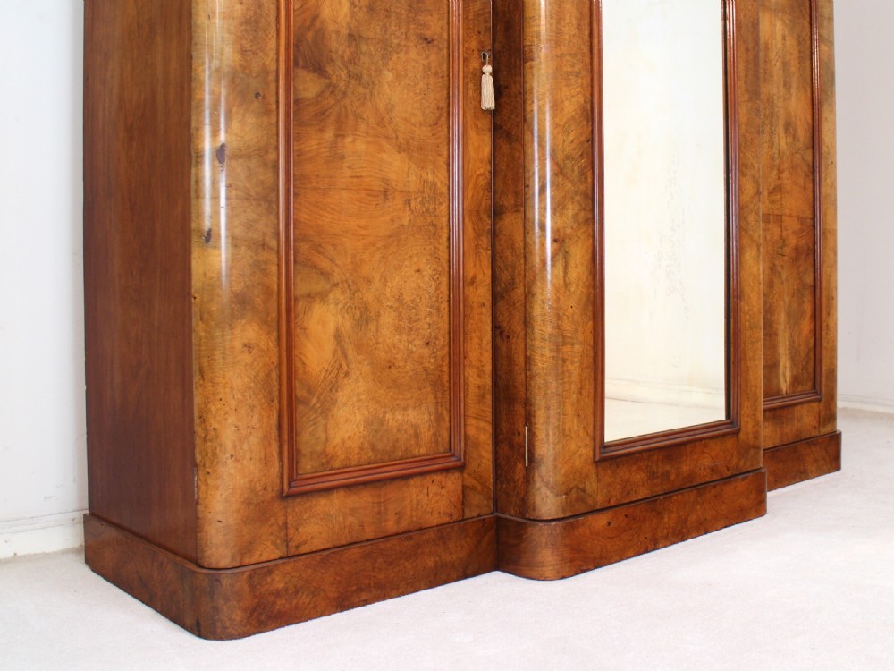 Victorian Walnut Breakfront Fitted Wardrobe View XVI